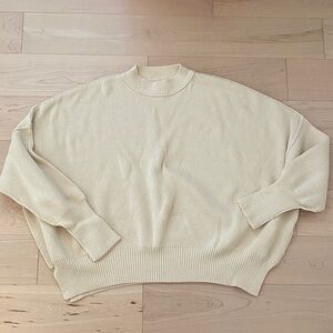 Free People Cream Ribbed Turtleneck Sweater Sz XS